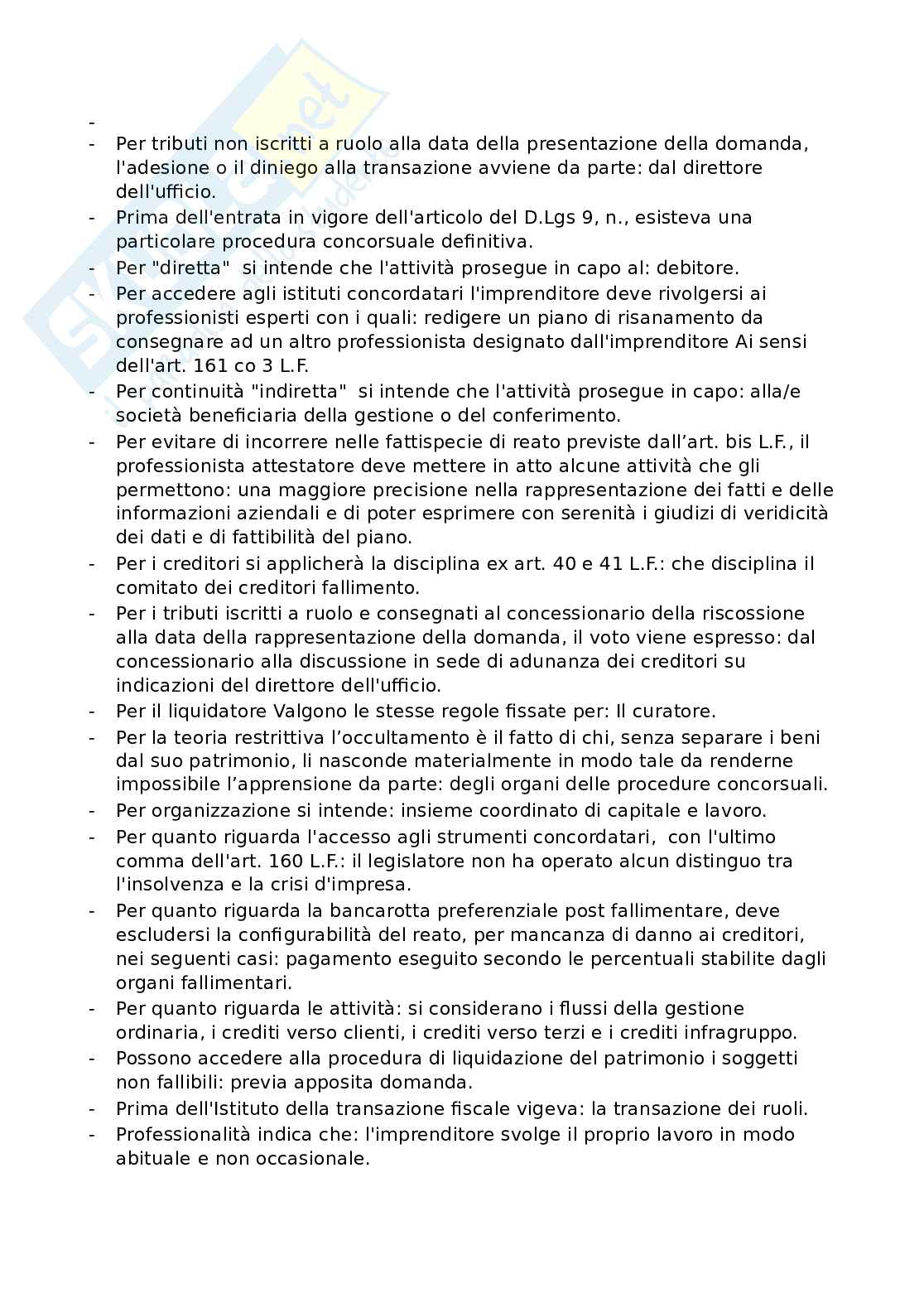 Paniere esame Crisi e risanamento d'impresa Pag. 31