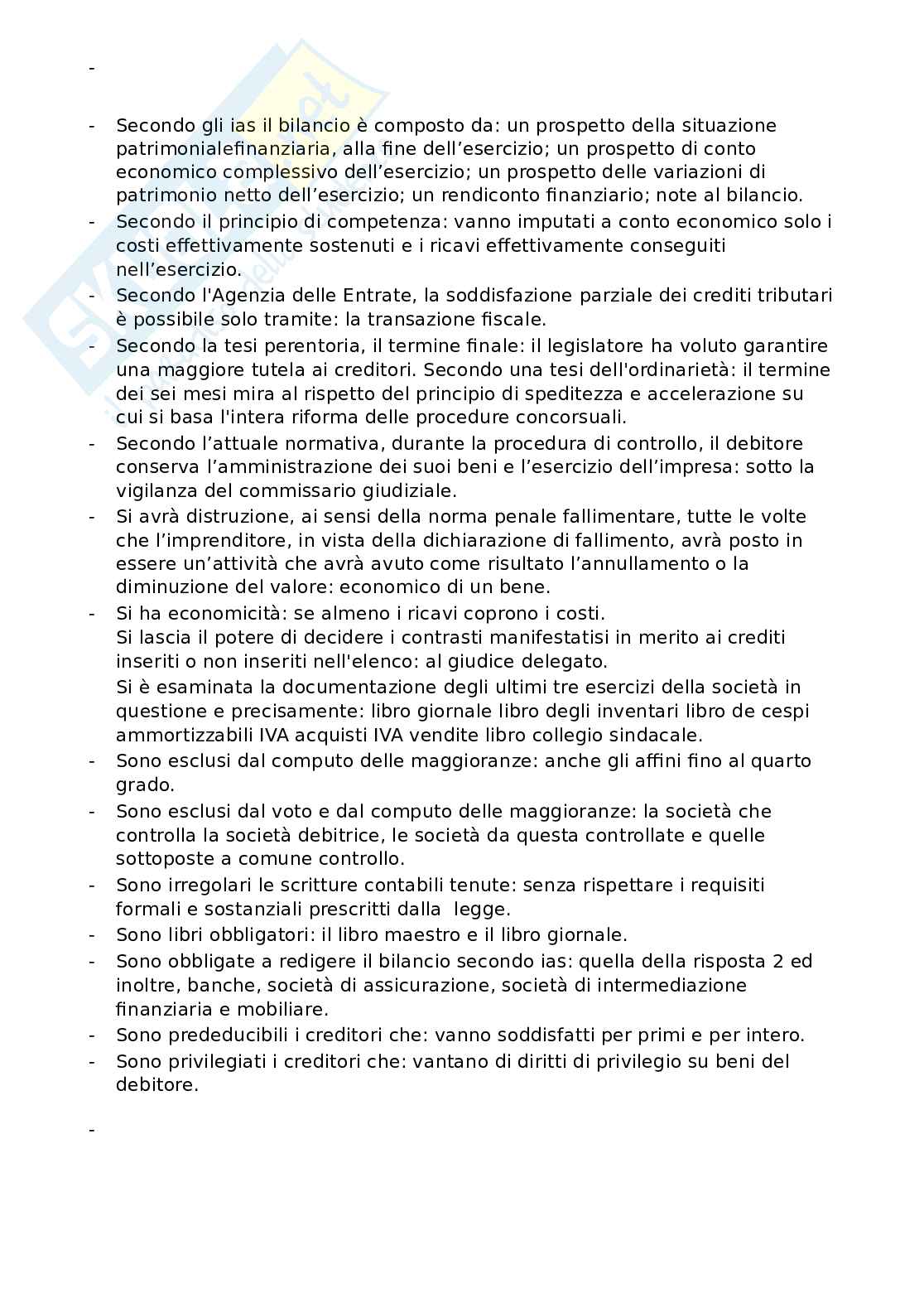 Paniere esame Crisi e risanamento d'impresa Pag. 36