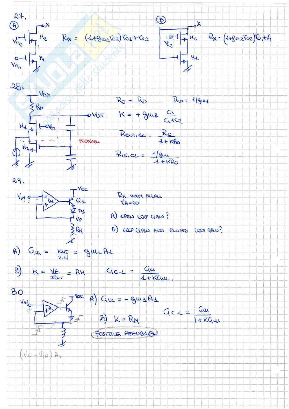 Retroazione nei cicuiti analogici Pag. 11