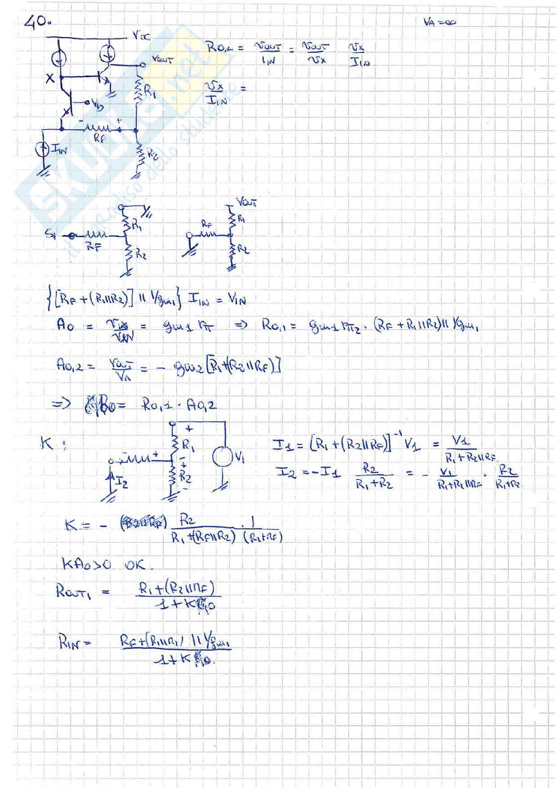 Retroazione nei cicuiti analogici Pag. 16