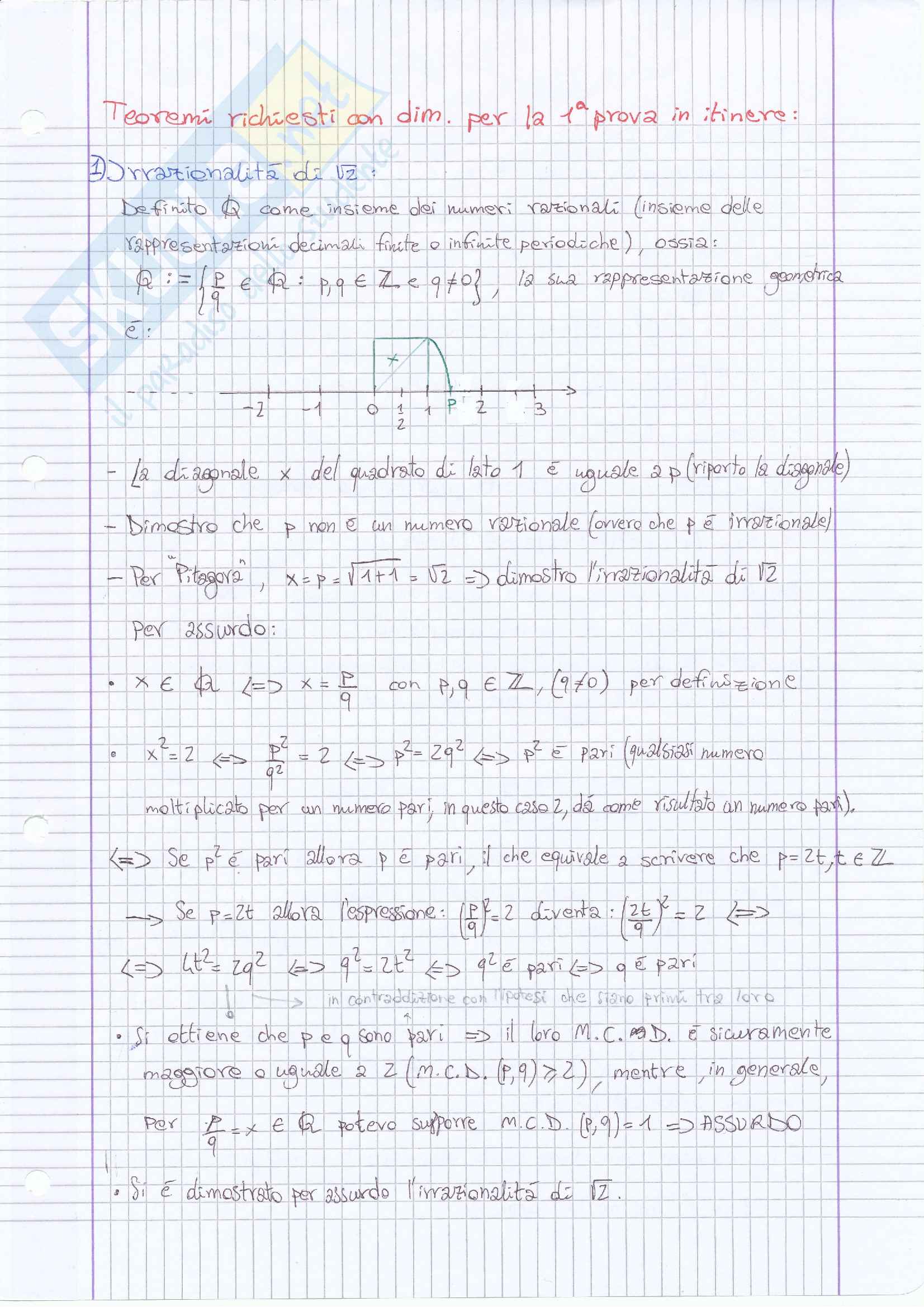dimostrazione teoremi esame Pag. 1