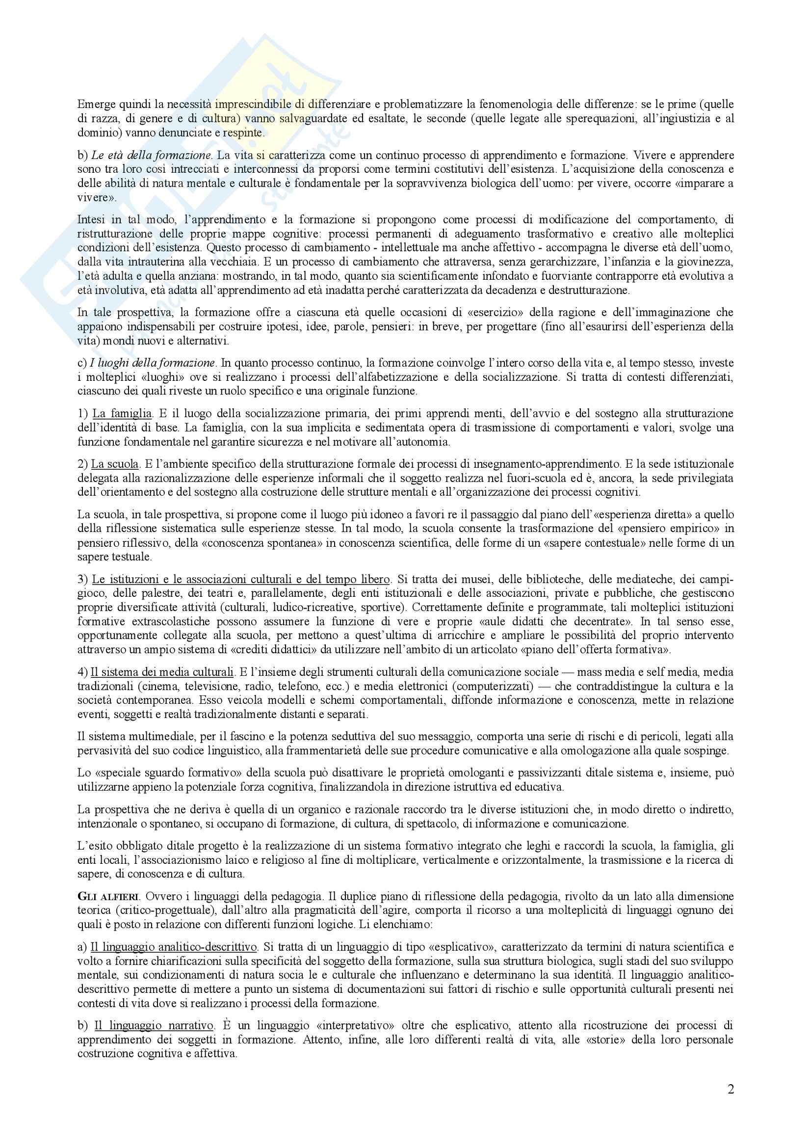 Pedagogia generale – Struttura Epistemologica Pag. 2