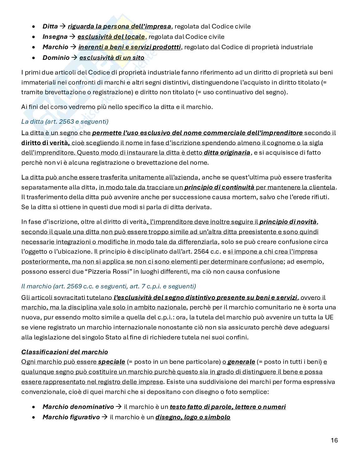 Riassunto esame Diritto commerciale, Prof. Sanna Valentino, libro consigliato Manuale di diritto commerciale, Campobasso Pag. 16