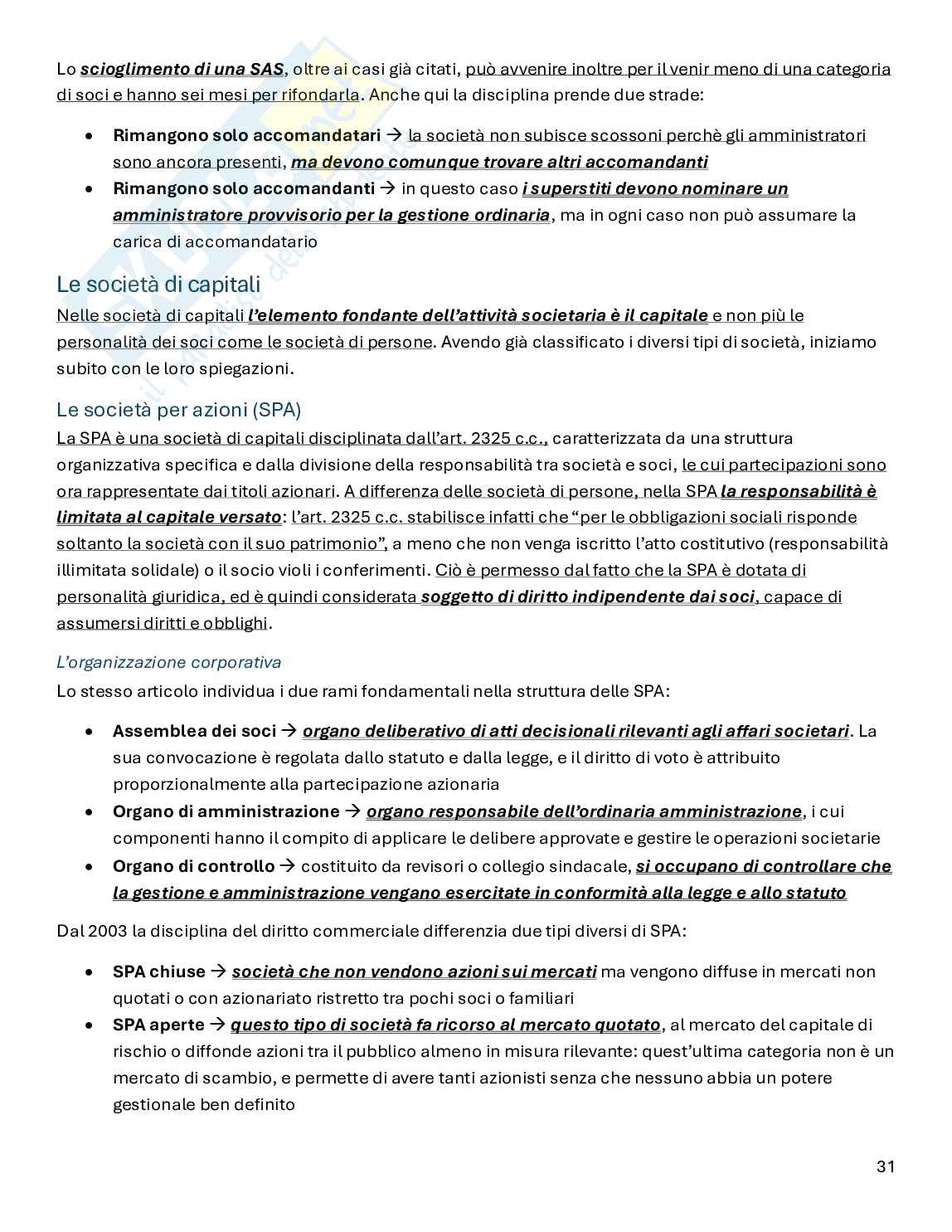 Riassunto esame Diritto commerciale, Prof. Sanna Valentino, libro consigliato Manuale di diritto commerciale, Campobasso Pag. 31