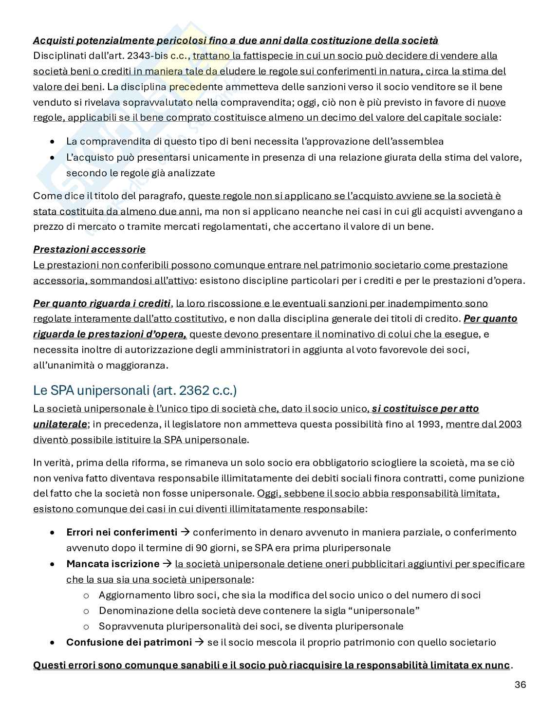 Riassunto esame Diritto commerciale, Prof. Sanna Valentino, libro consigliato Manuale di diritto commerciale, Campobasso Pag. 36