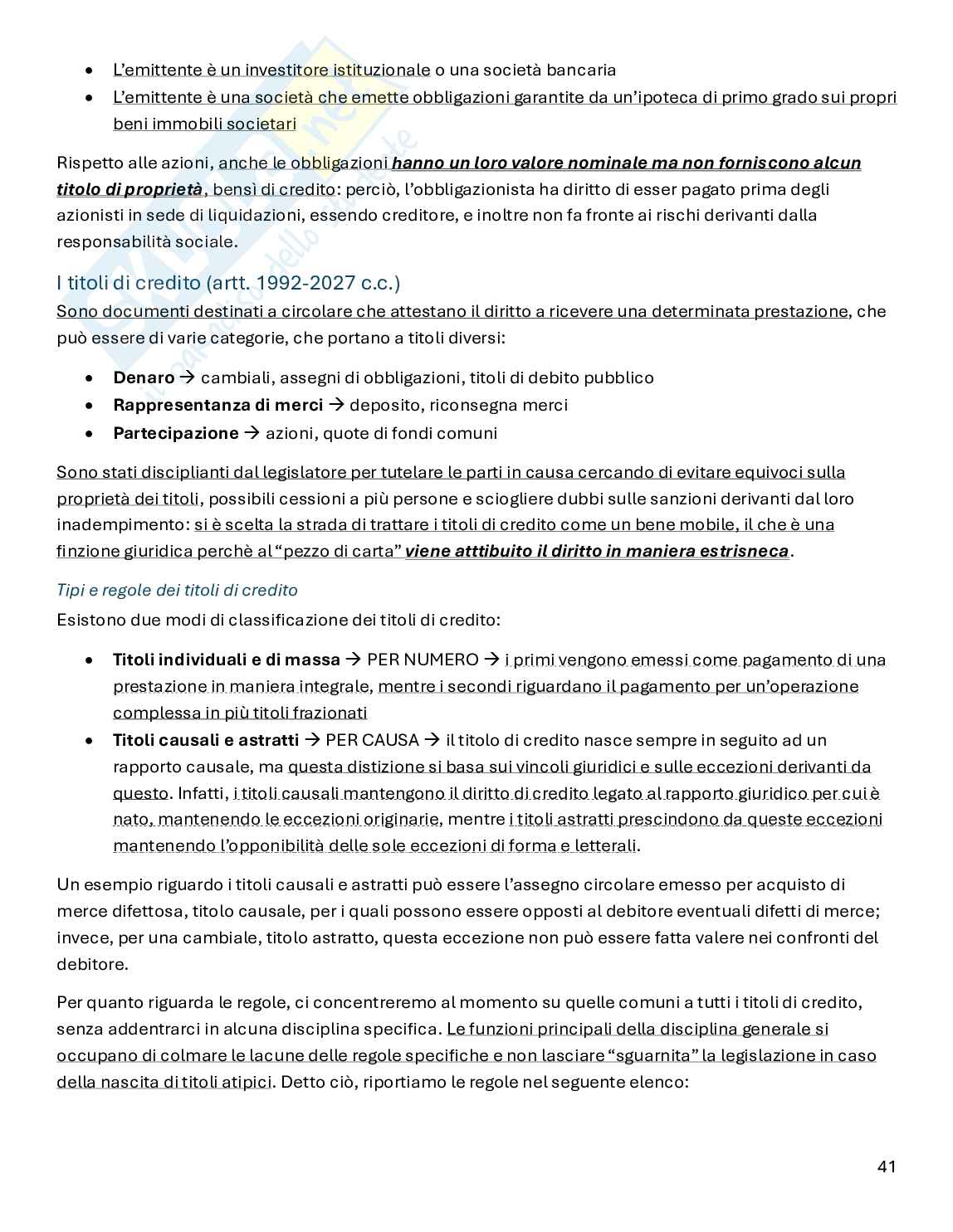 Riassunto esame Diritto commerciale, Prof. Sanna Valentino, libro consigliato Manuale di diritto commerciale, Campobasso Pag. 41