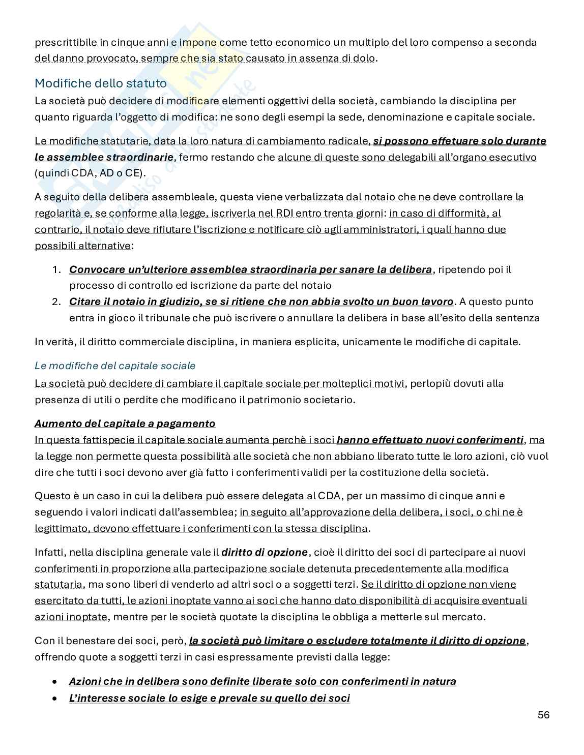 Riassunto esame Diritto commerciale, Prof. Sanna Valentino, libro consigliato Manuale di diritto commerciale, Campobasso Pag. 56