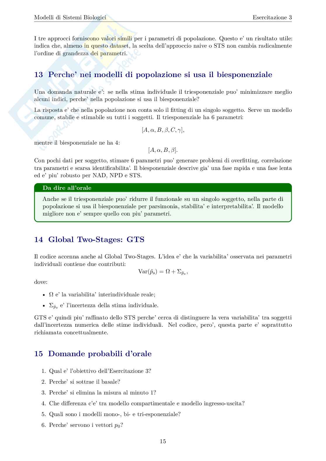 Esercitazione 3: Stima di modelli ingresso-uscita Pag. 16