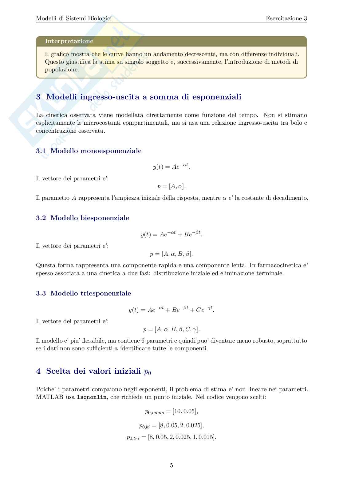 Esercitazione 3: Stima di modelli ingresso-uscita Pag. 6