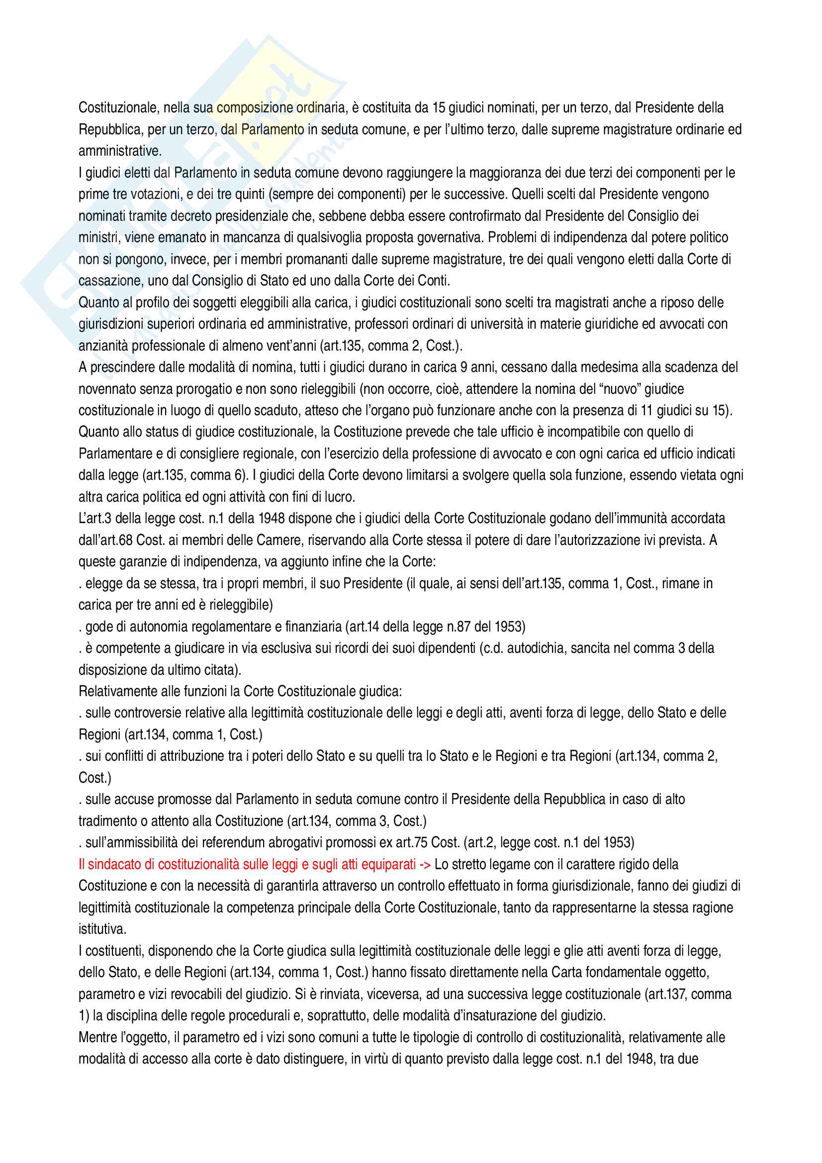 Riassunto esame diritto costituzionale, Vignudelli, libro consigliato Diritto costituzionale, Giappichelli editore Pag. 106