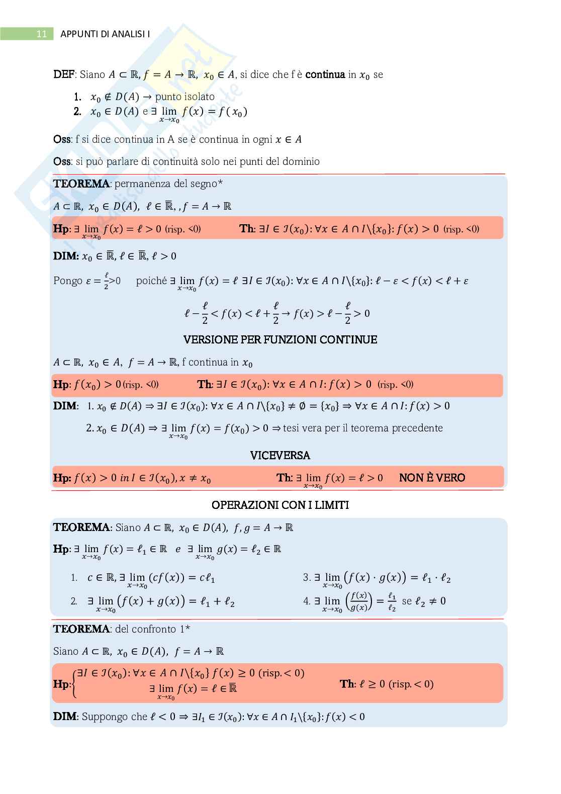 Appunti di Analisi 1 Pag. 11