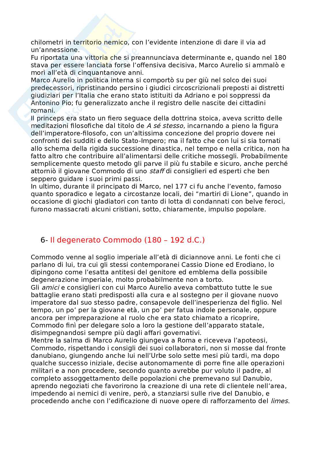 Riassunto esame Storia romana, Prof. Tantillo Ignazio, libro consigliato Storia romana, Gerace, Marcone Pag. 16