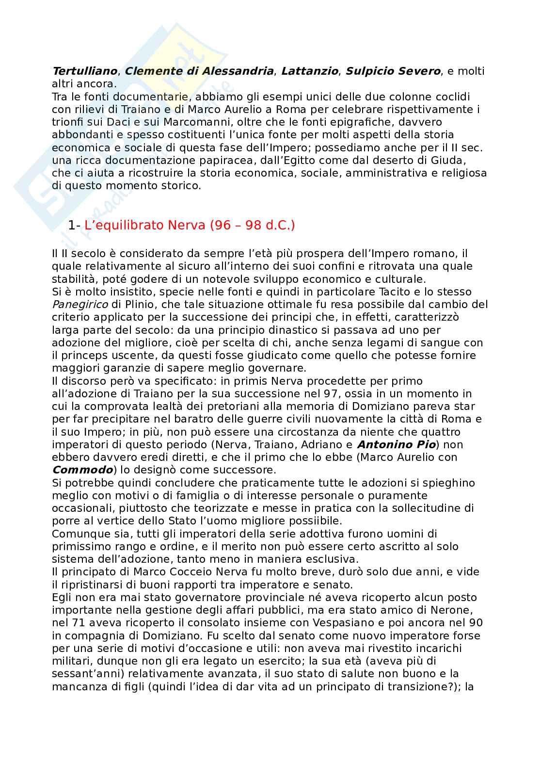 Riassunto esame Storia romana, Prof. Tantillo Ignazio, libro consigliato Storia romana, Gerace, Marcone Pag. 2