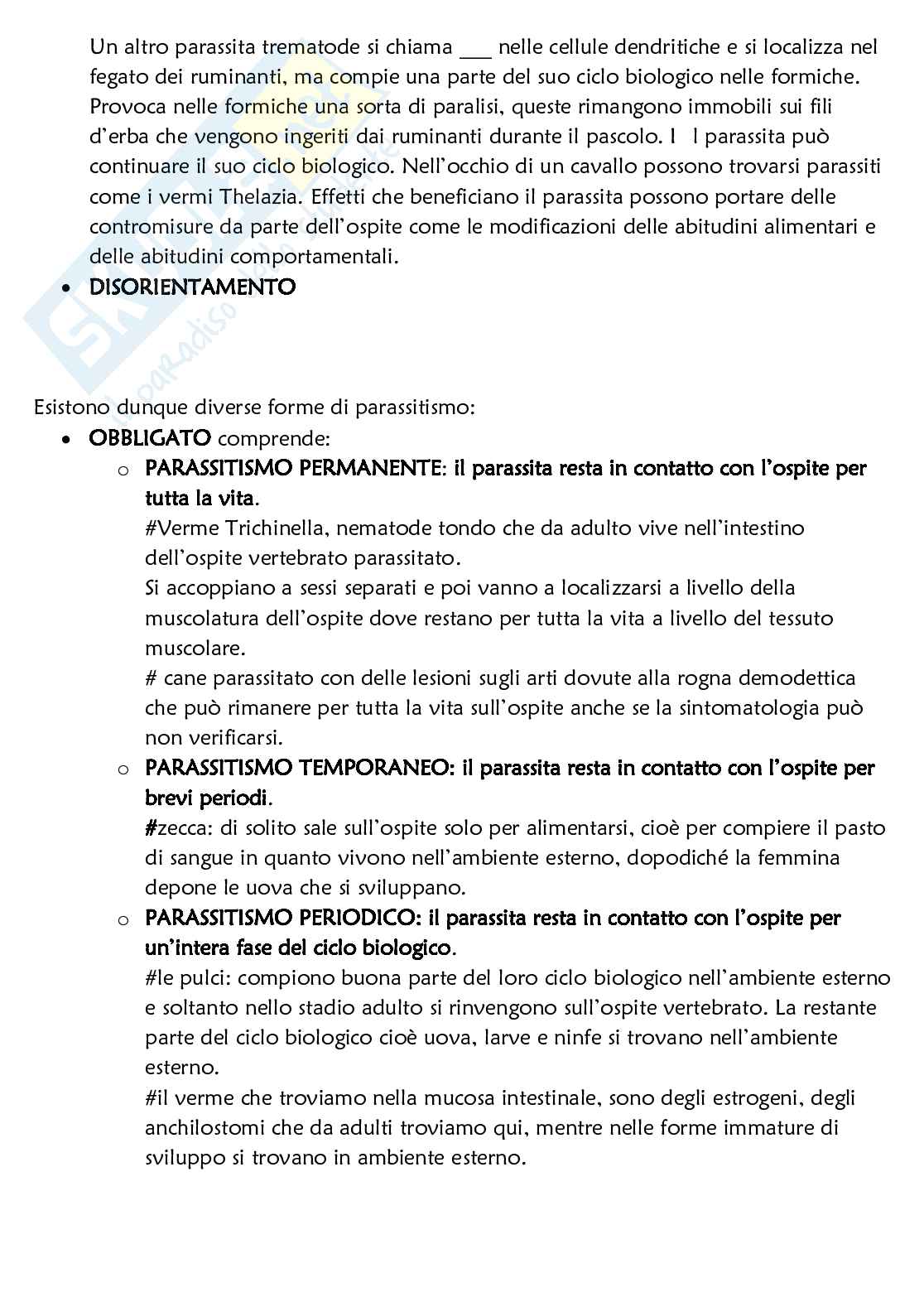 Parassitologia TBA 1 parte: intro + protozoi Pag. 2