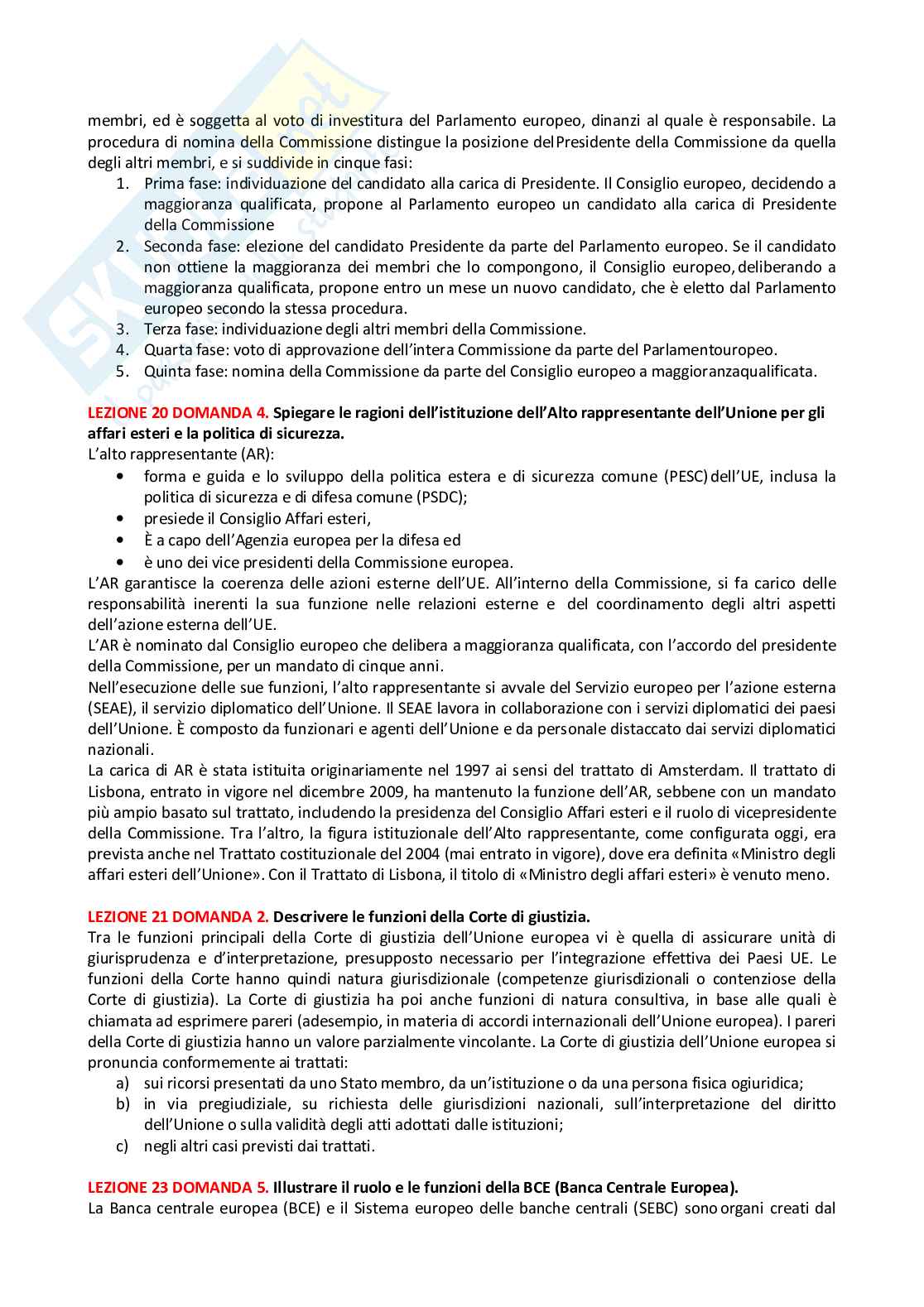 Paniere Diritto dell'Unione Europea - risposte aperte Pag. 16