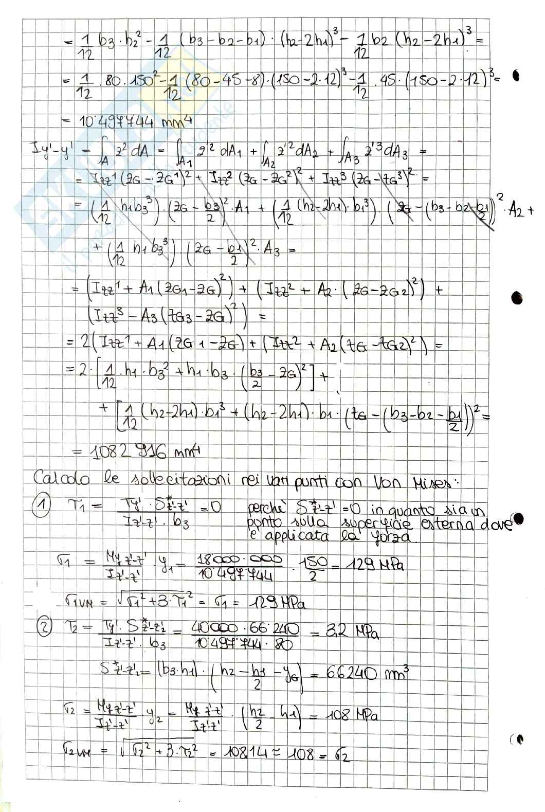Esercizi sulle sezioni di Elementi di macchine Pag. 2