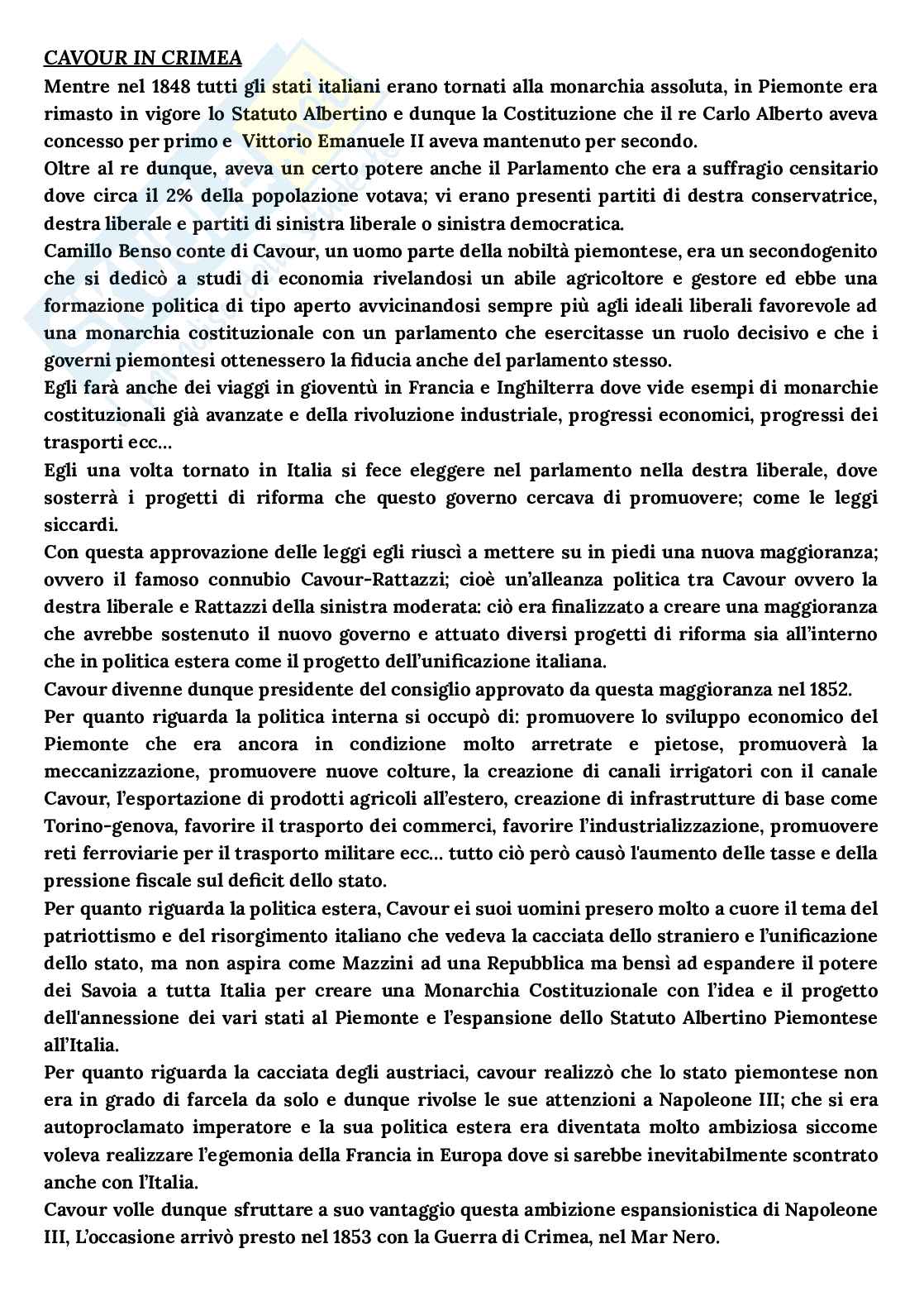 Risorgimento italiano - Eventi importanti Pag. 6