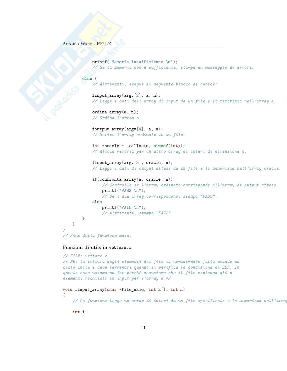 Programmazione e strutture dati – Appunti completi (algoritmi) di Programmazione C Pag. 11