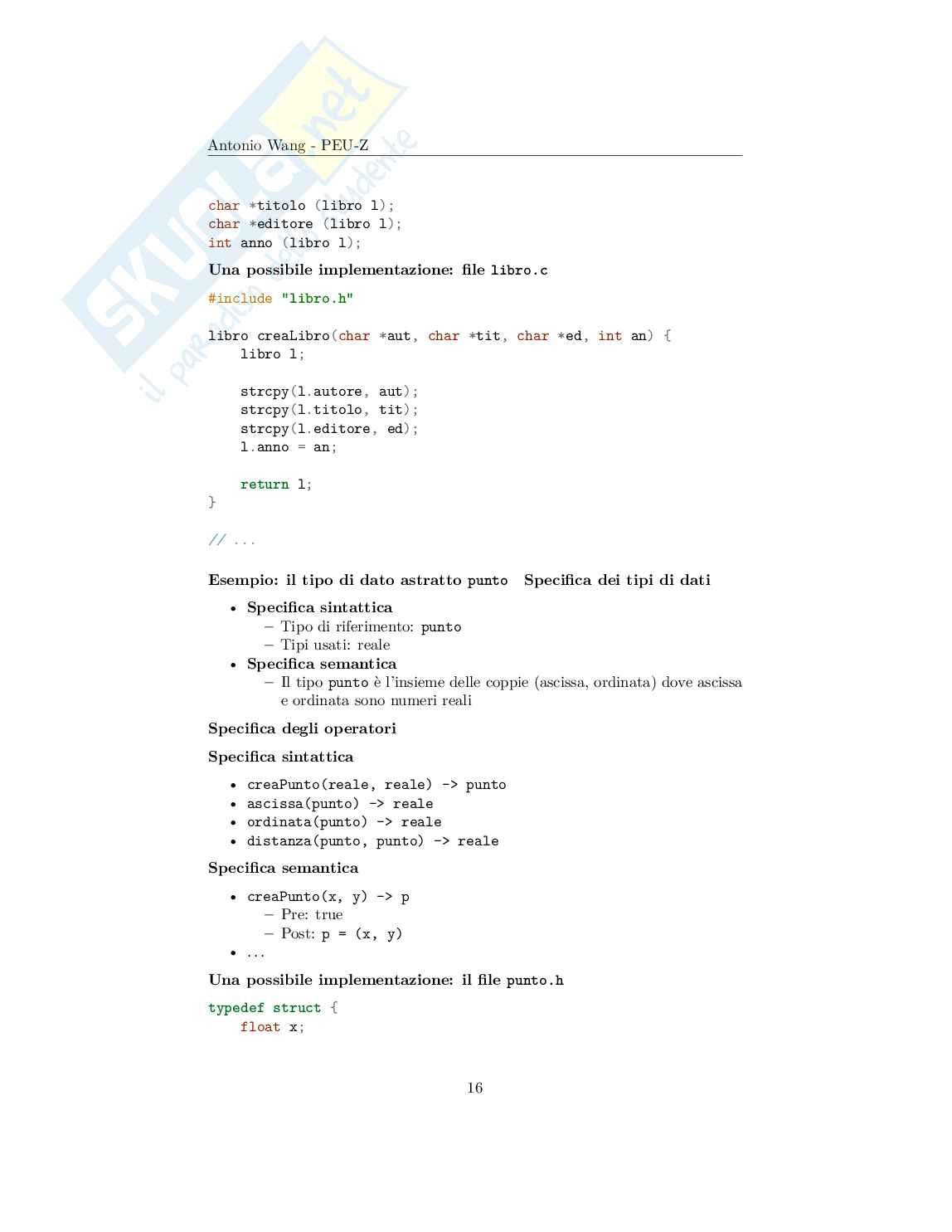 Programmazione e strutture dati – Appunti completi (algoritmi) di Programmazione C Pag. 16