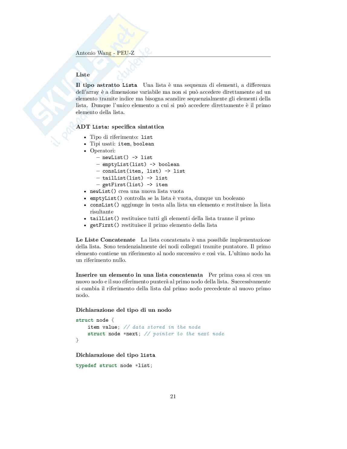 Programmazione e strutture dati – Appunti completi (algoritmi) di Programmazione C Pag. 21