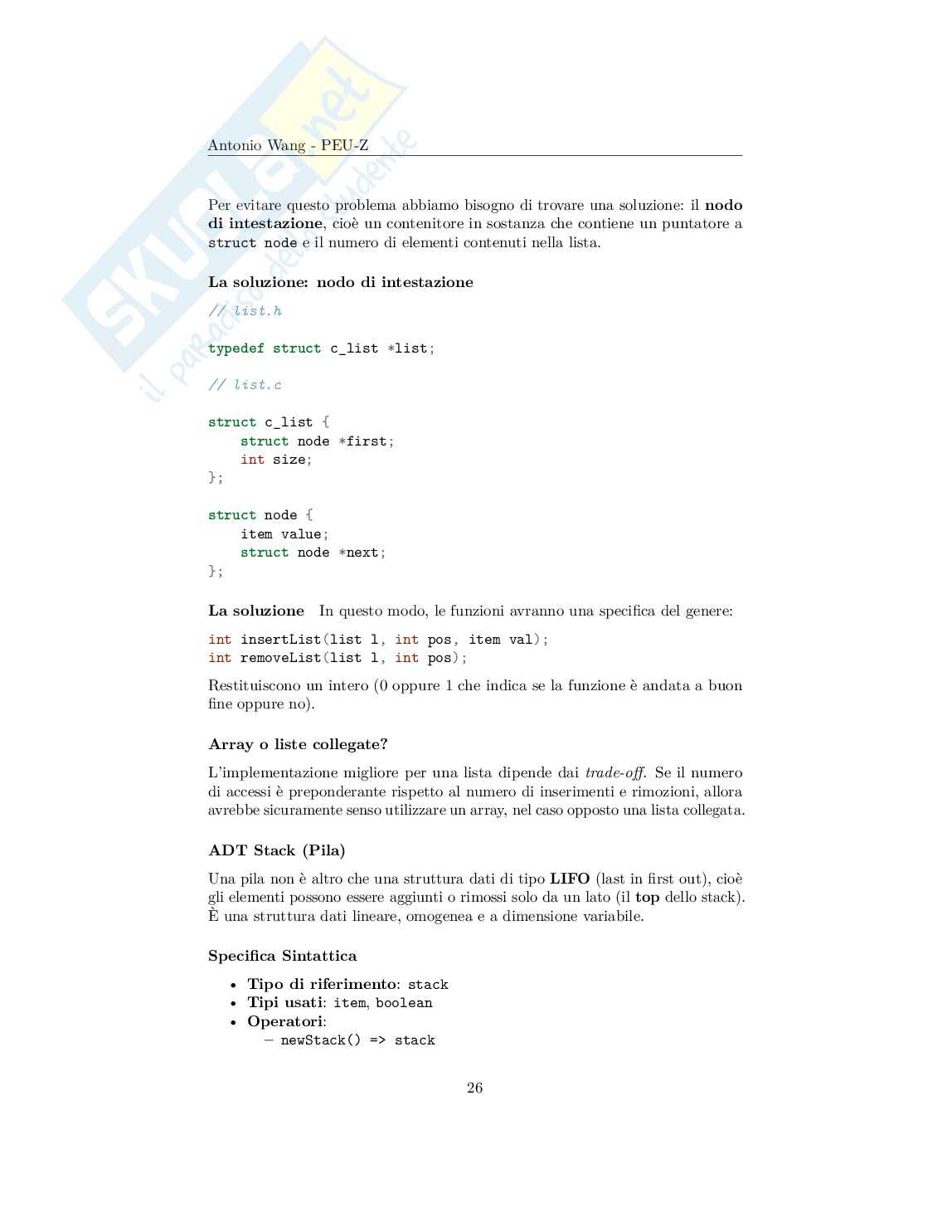 Programmazione e strutture dati – Appunti completi (algoritmi) di Programmazione C Pag. 26