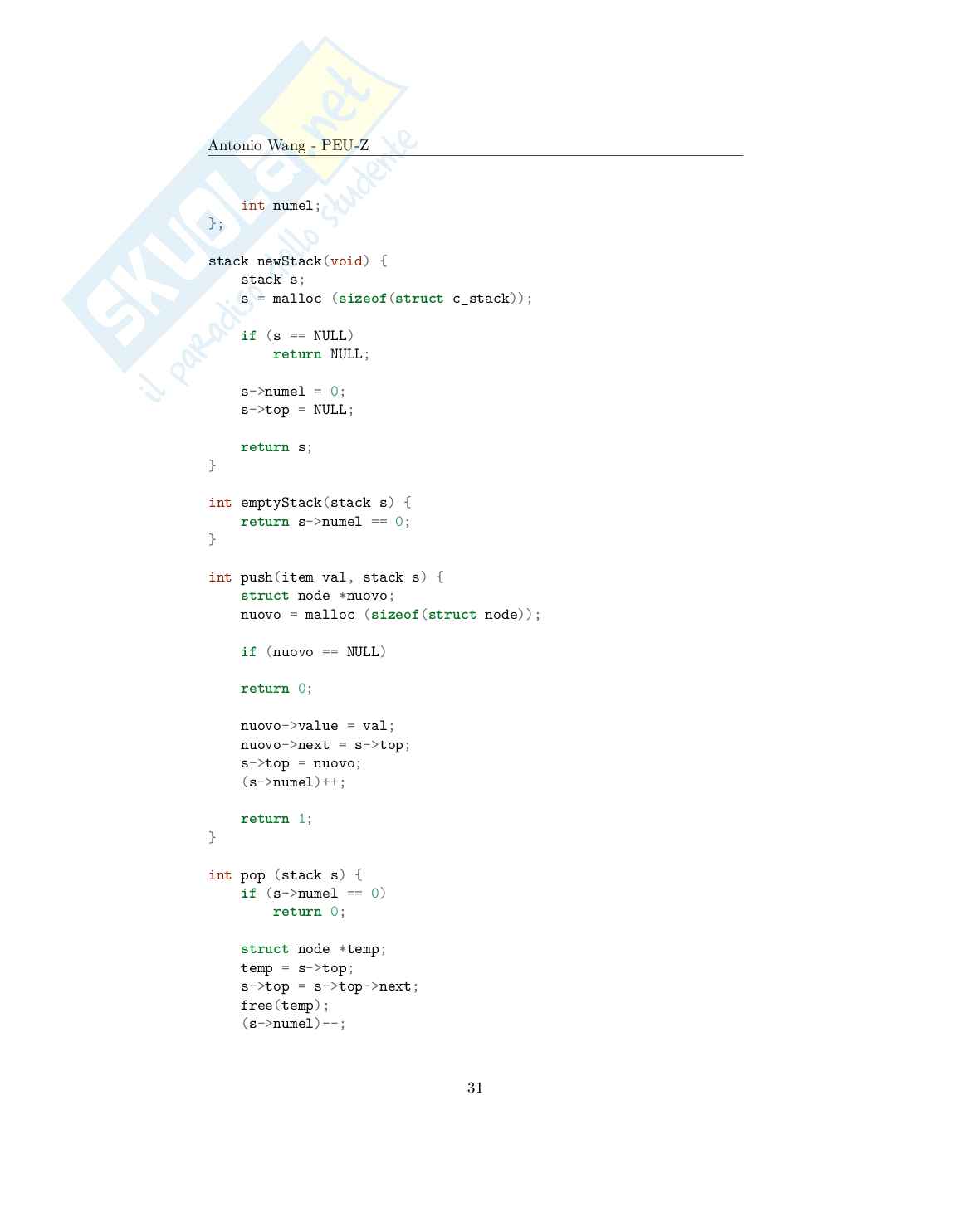 Programmazione e strutture dati – Appunti completi (algoritmi) di Programmazione C Pag. 31