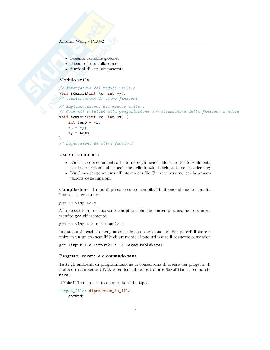 Programmazione e strutture dati – Appunti completi (algoritmi) di Programmazione C Pag. 6