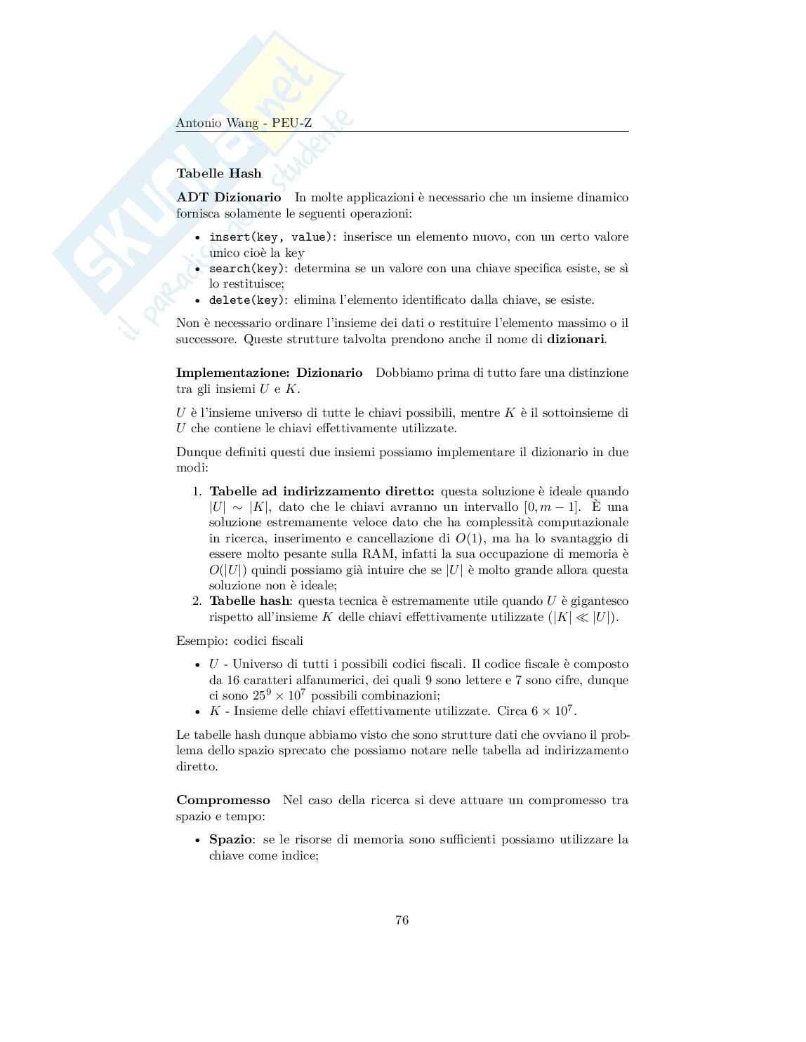 Programmazione e strutture dati – Appunti completi (algoritmi) di Programmazione C Pag. 76
