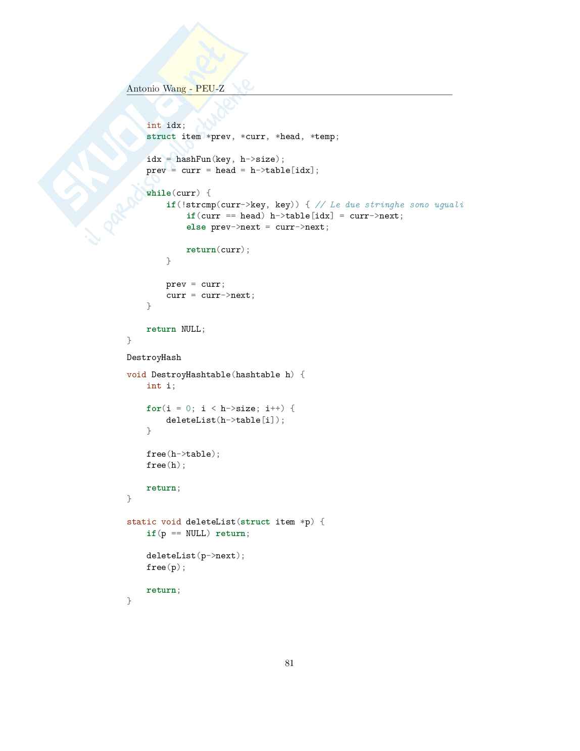Programmazione e strutture dati – Appunti completi (algoritmi) di Programmazione C Pag. 81