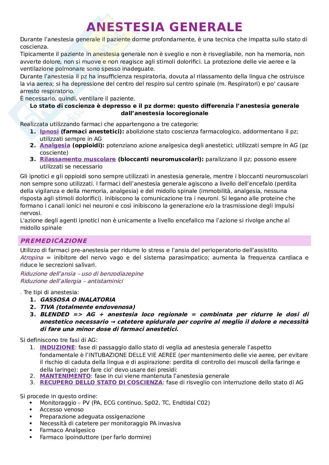 Anestesiologia  Pag. 1