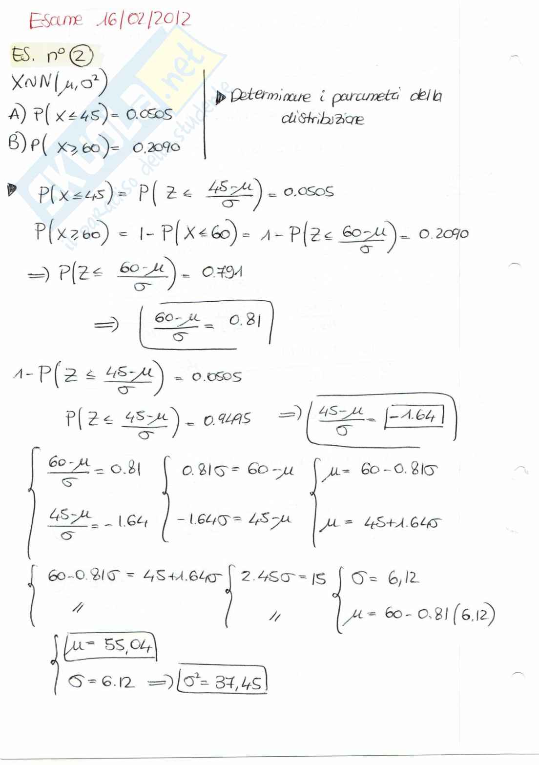 Prove esame Statistica aziendale svolte Pag. 6