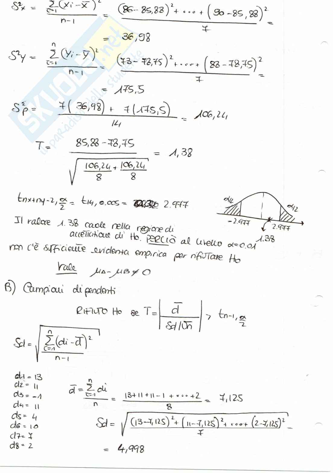 Prove esame Statistica aziendale svolte Pag. 61