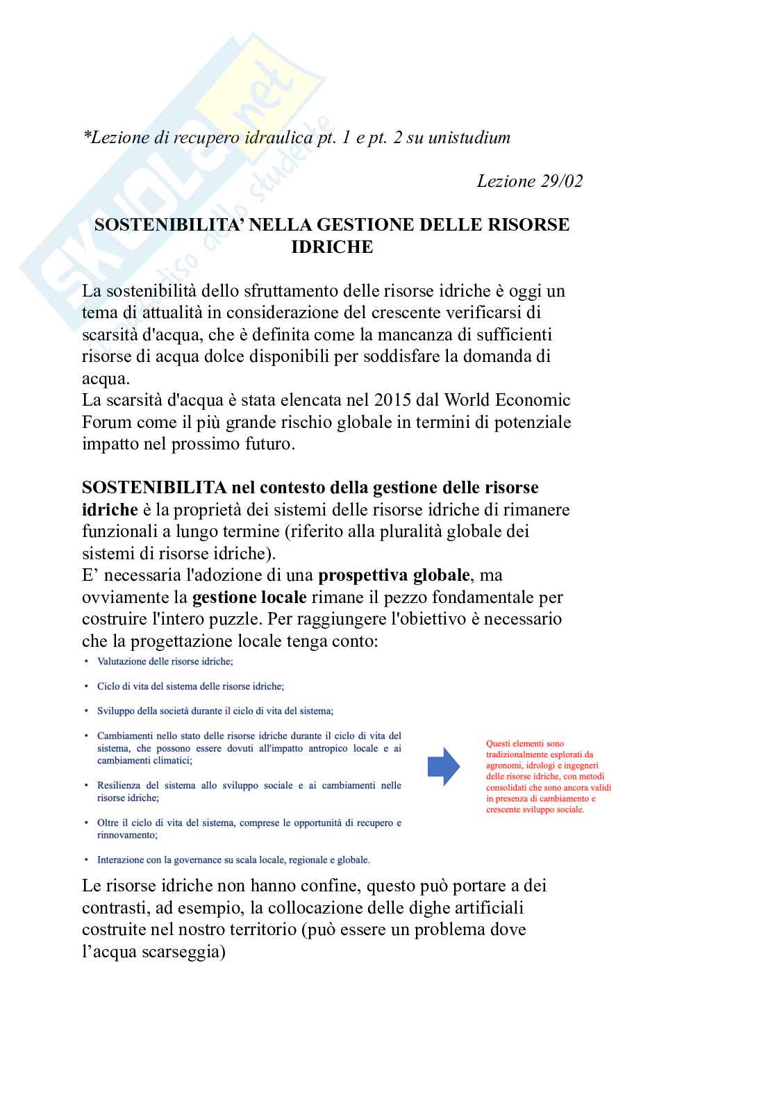 Appunti Fondamenti di idrologia e approvvigionamento idrico - parte 1 Pag. 1