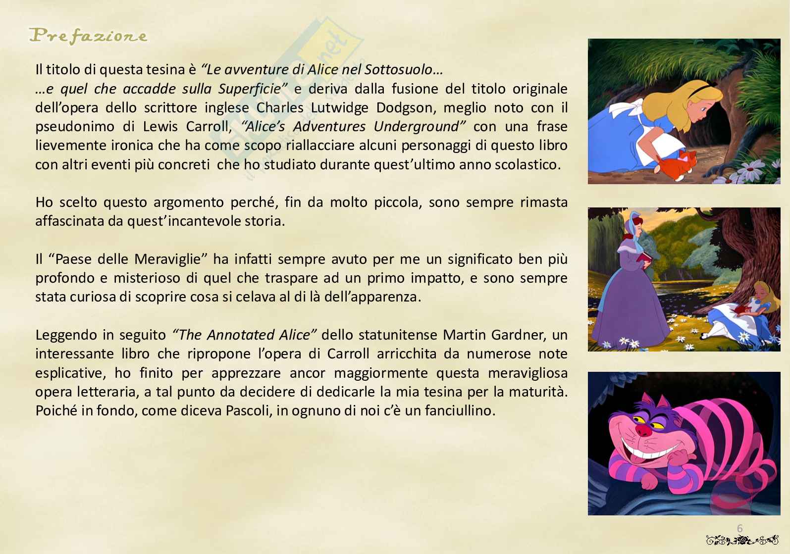 Avventure di Alice: tra sottosuolo e superficie - Tesina per Istituto tecnico commerciale Pag. 6