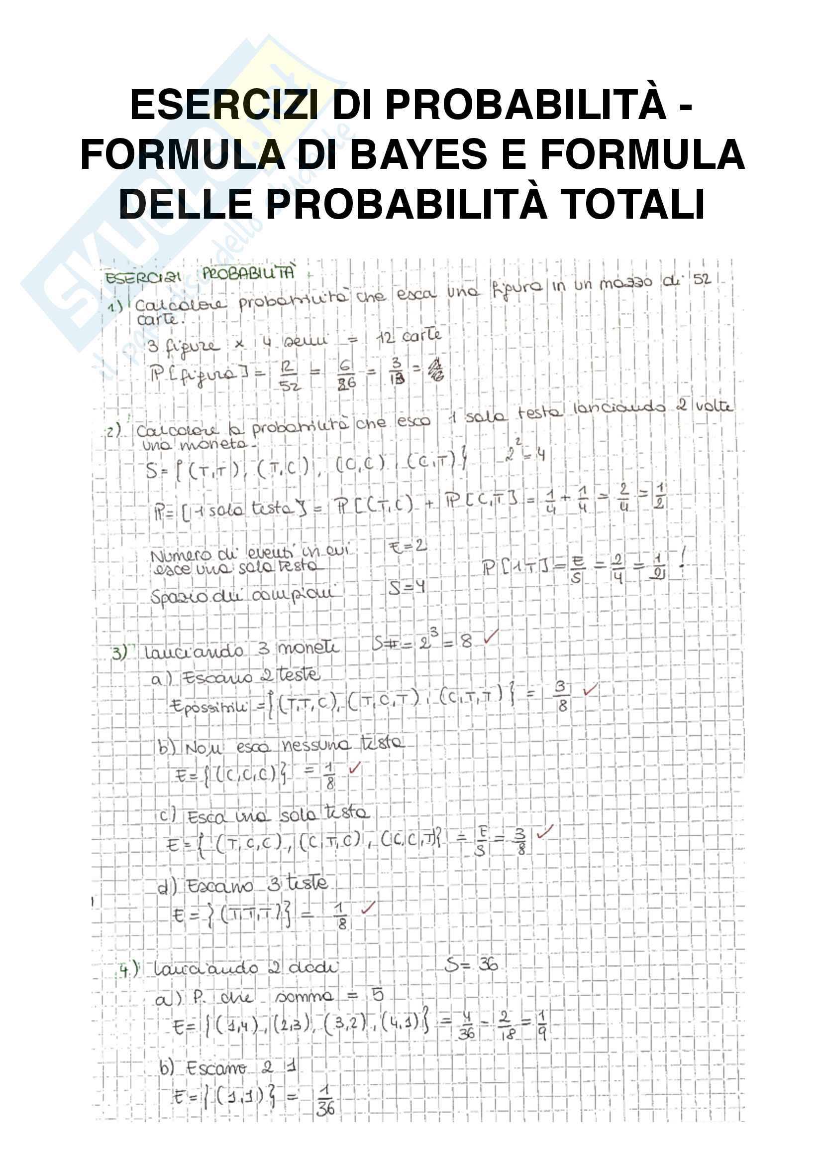 Teorema Di Bayes Esercizi Svolti Pdf