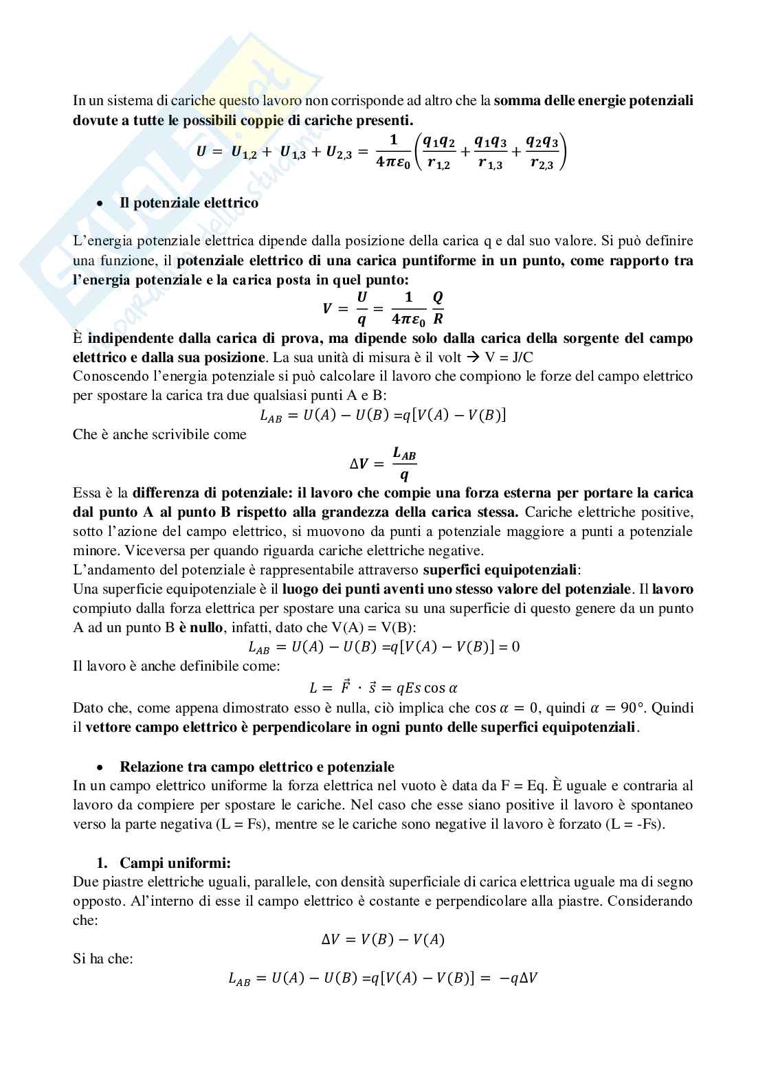 Potenziale elettrico Pag. 2