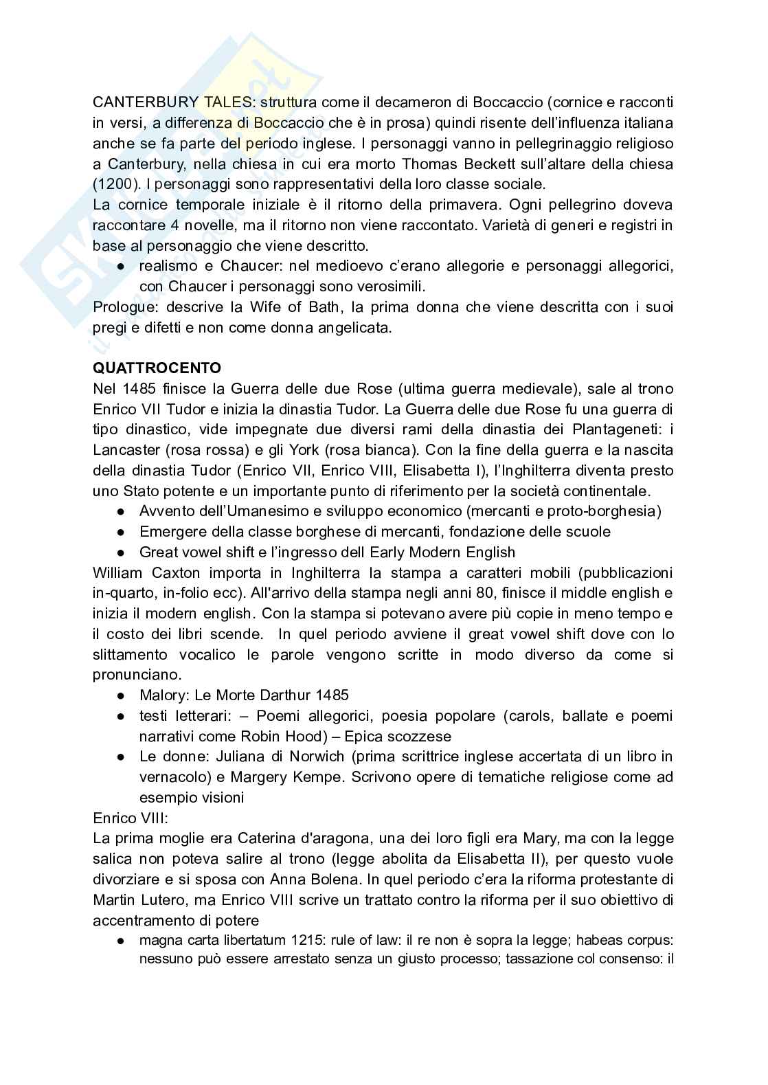 Letteratura inglese B Pag. 2