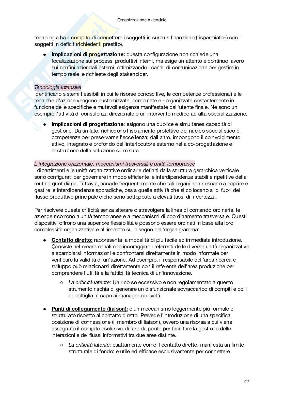 Riassunto esame Organizzazione aziendale, Prof. Pellegrini Massimiliano, libro consigliato Organizzazione aziendale: chiavi di lettura per comprendere e progettare le organizzazioni, Palumbo, Decasti Pag. 41