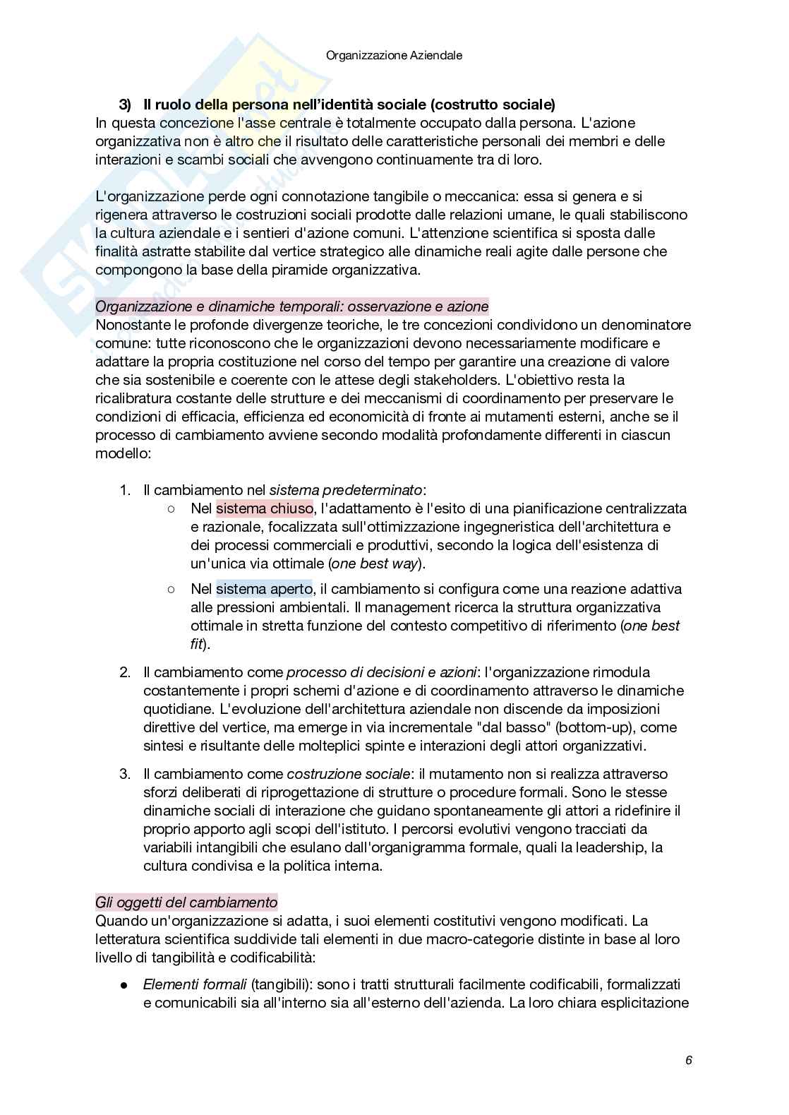 Riassunto esame Organizzazione aziendale, Prof. Pellegrini Massimiliano, libro consigliato Organizzazione aziendale: chiavi di lettura per comprendere e progettare le organizzazioni, Palumbo, Decasti Pag. 6