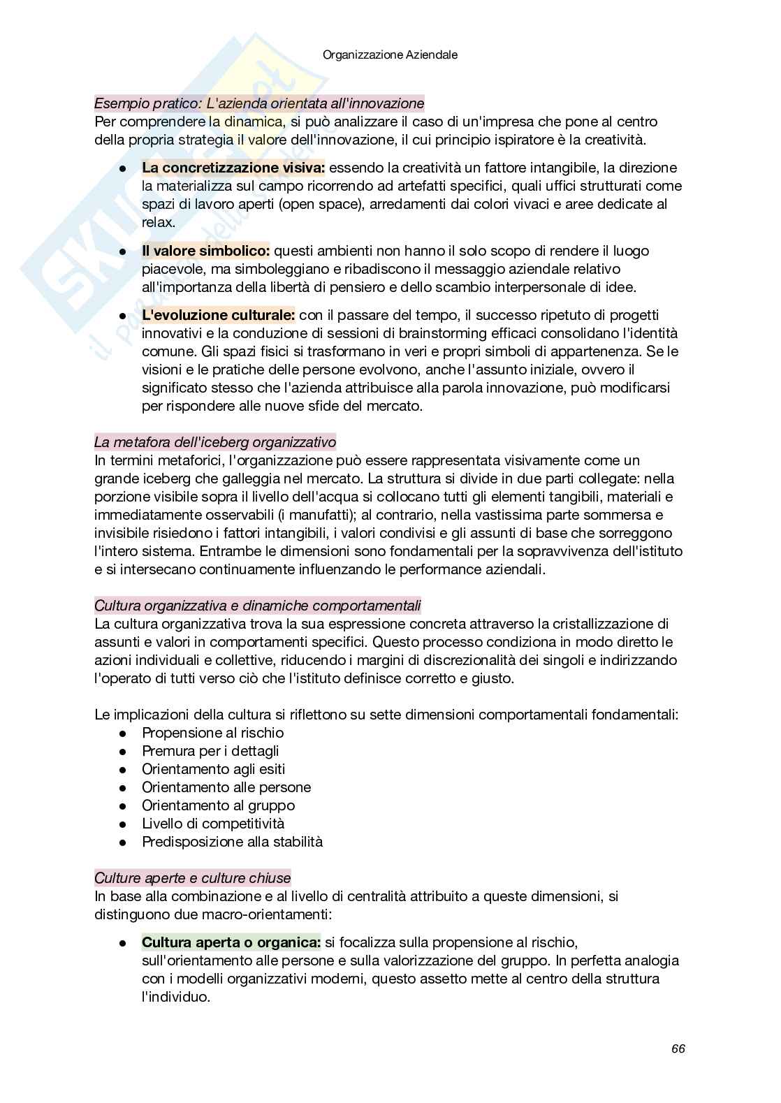 Riassunto esame Organizzazione aziendale, Prof. Pellegrini Massimiliano, libro consigliato Organizzazione aziendale: chiavi di lettura per comprendere e progettare le organizzazioni, Palumbo, Decasti Pag. 66