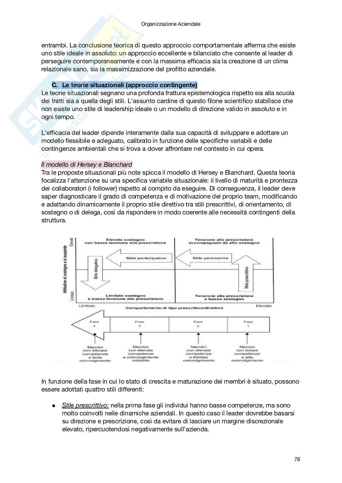 Riassunto esame Organizzazione aziendale, Prof. Pellegrini Massimiliano, libro consigliato Organizzazione aziendale: chiavi di lettura per comprendere e progettare le organizzazioni, Palumbo, Decasti Pag. 76