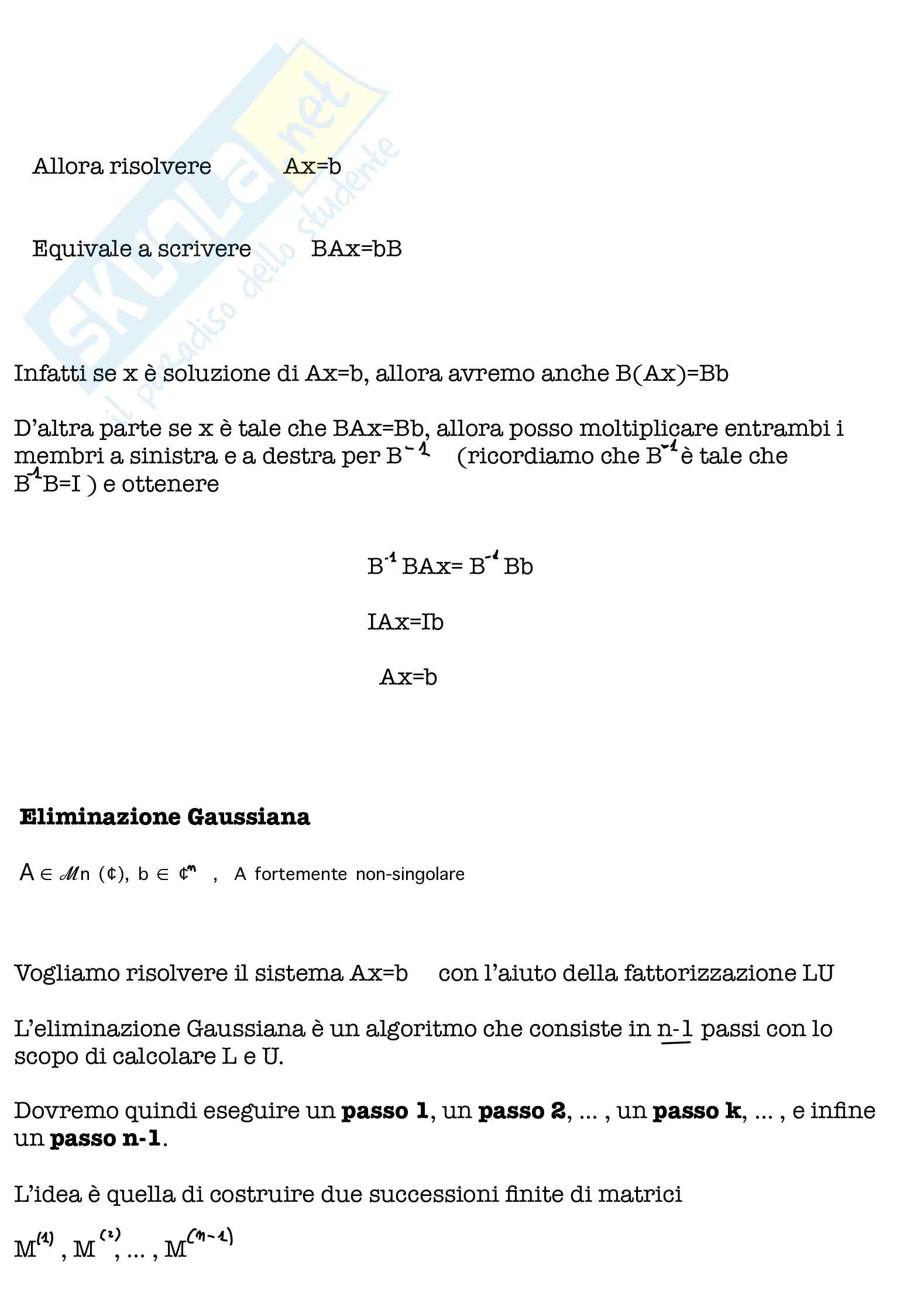Modellistica per l'ambiente e la sicurezza (matrici) Pag. 46