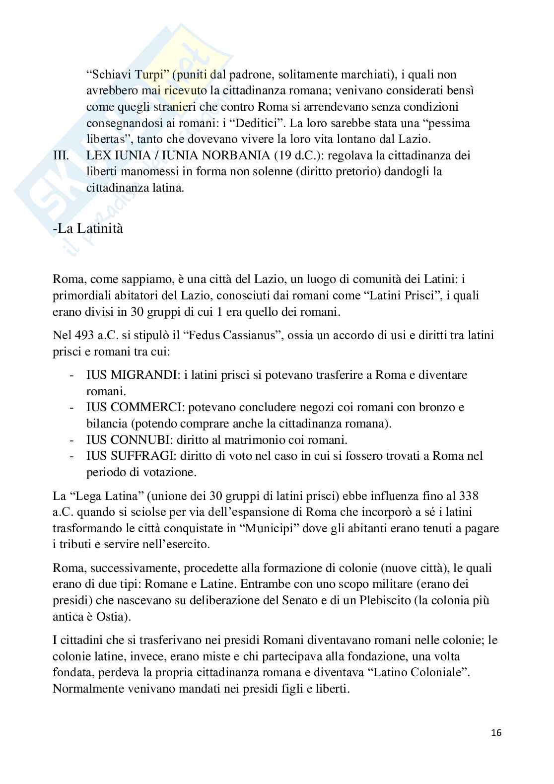 Storia del diritto privato Romano Pag. 16