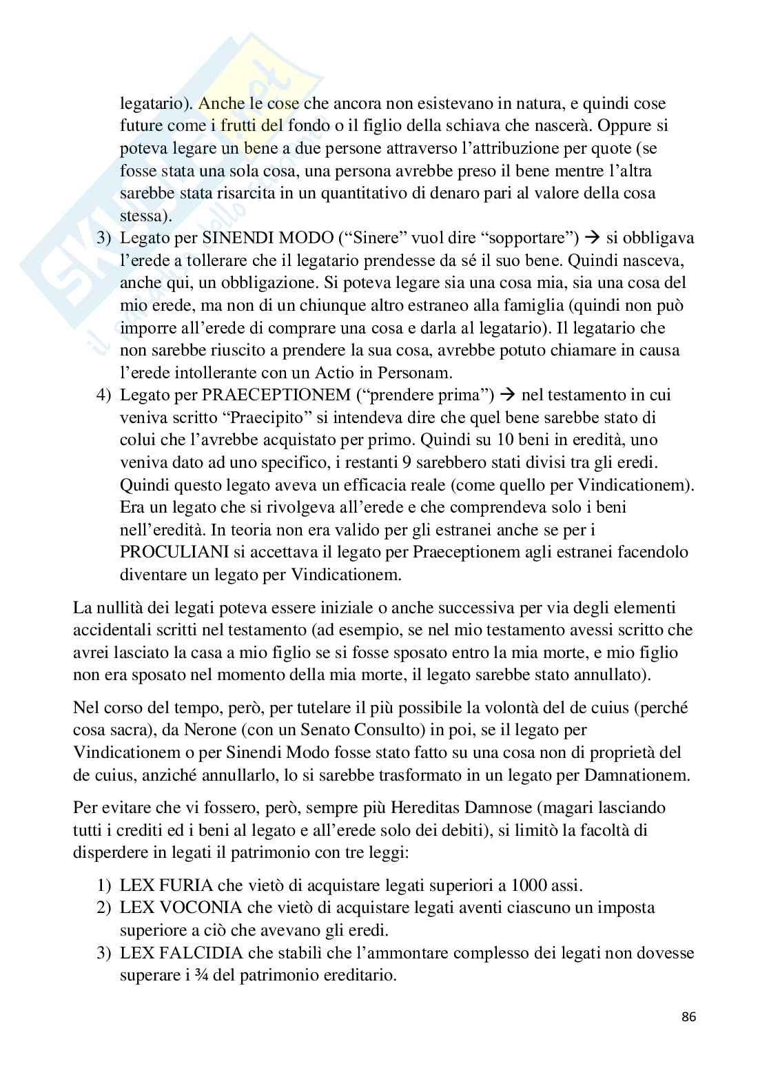 Storia del diritto privato Romano Pag. 86