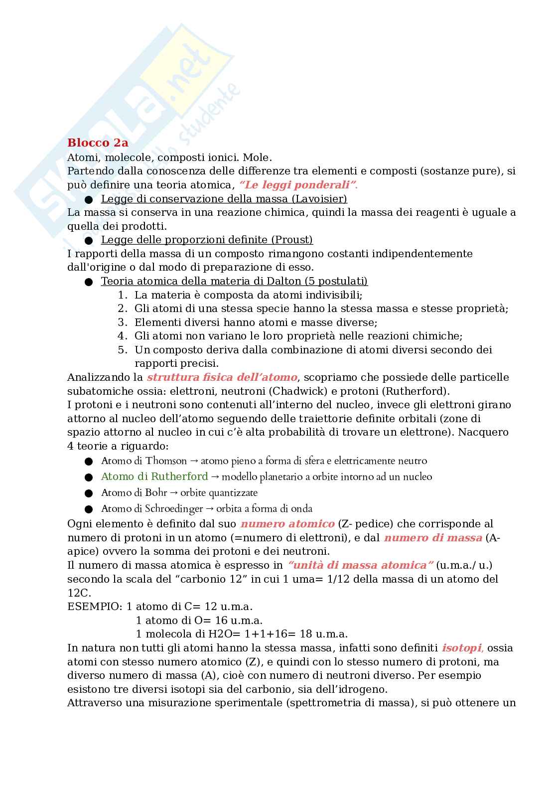 Chimica generale e inorganica Pag. 2
