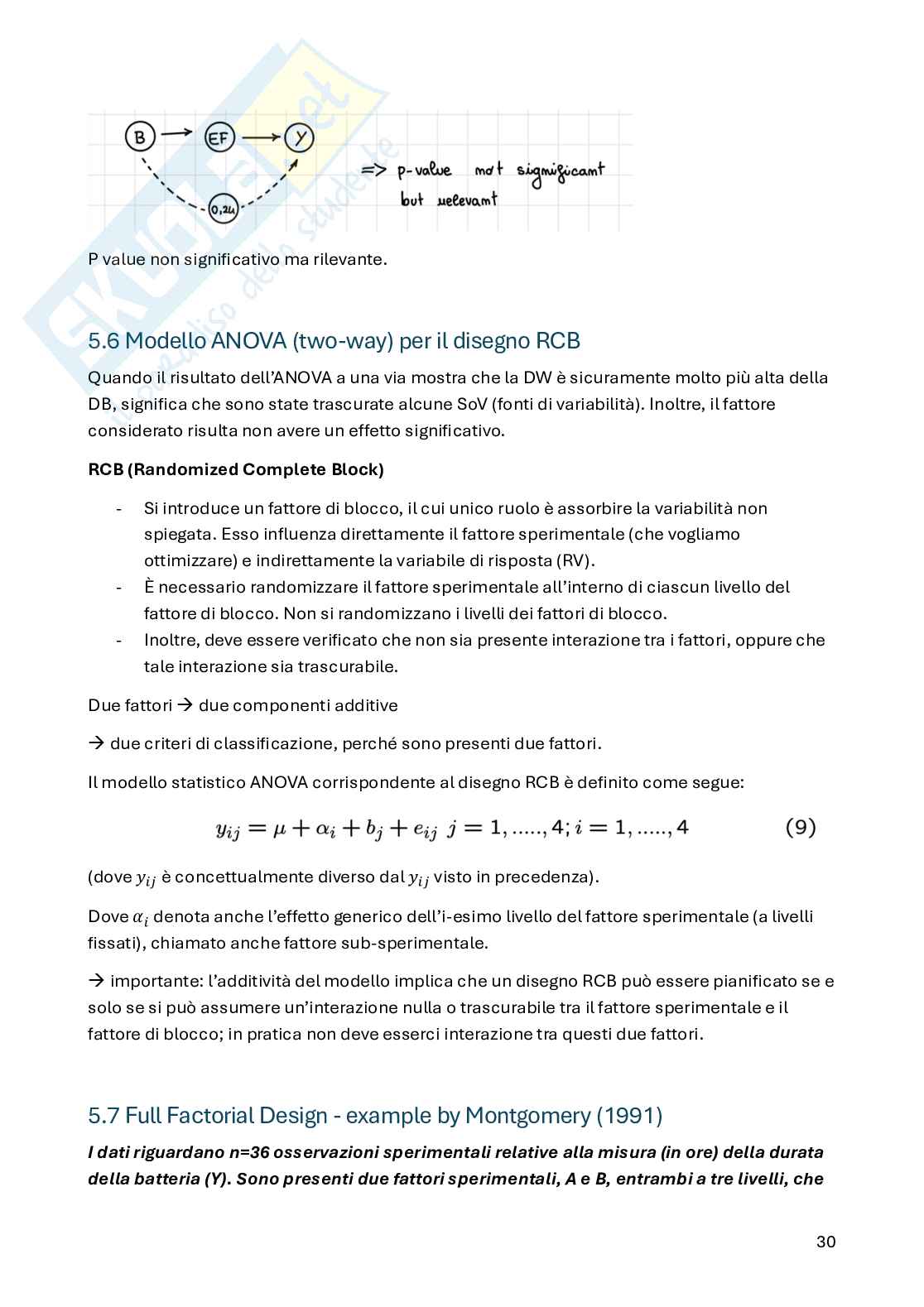 Appunti Appunti Statistica per la sperimentazione e le previsioni in ambito tecnologico (parte 2) in italinao  Pag. 1