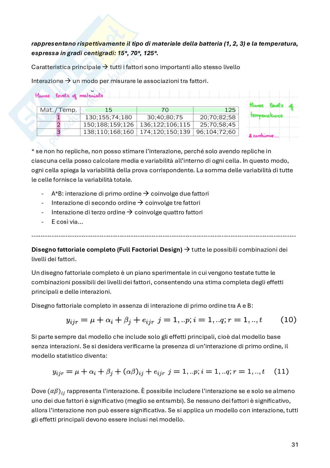 Appunti Appunti Statistica per la sperimentazione e le previsioni in ambito tecnologico (parte 2) in italinao  Pag. 2