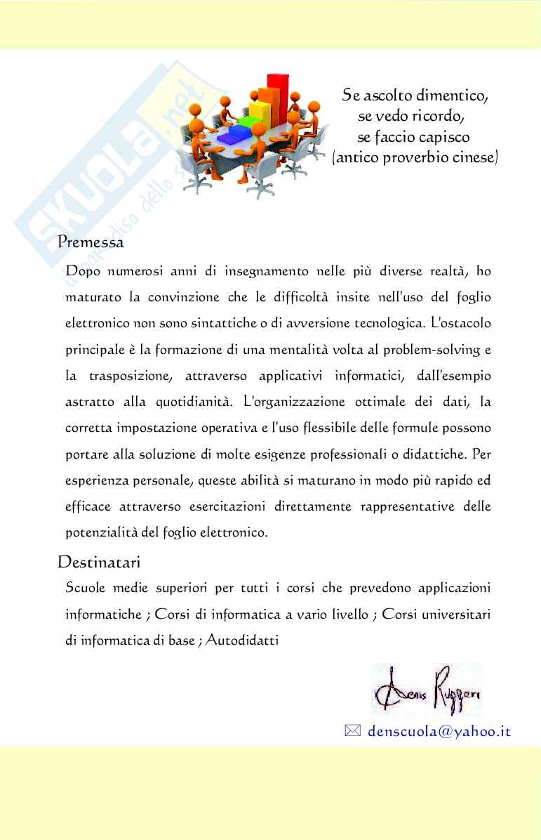 Il foglio elettronico con Open Office ed Excel: strategie e pratica Pag. 2