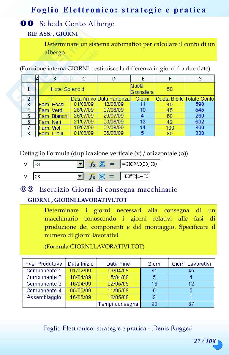 Il foglio elettronico con Open Office ed Excel: strategie e pratica Pag. 21
