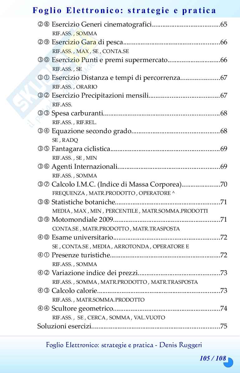 Il foglio elettronico con Open Office ed Excel: strategie e pratica Pag. 31